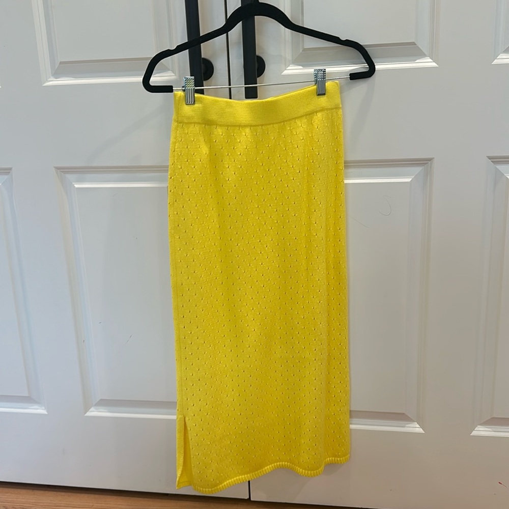 Callahan Knitwear Genny Skirt in Lemon. NWOT